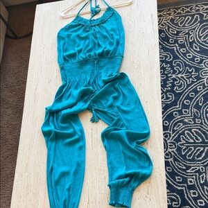 Calypso St. Barth Turquoise Halter Jumpsuit